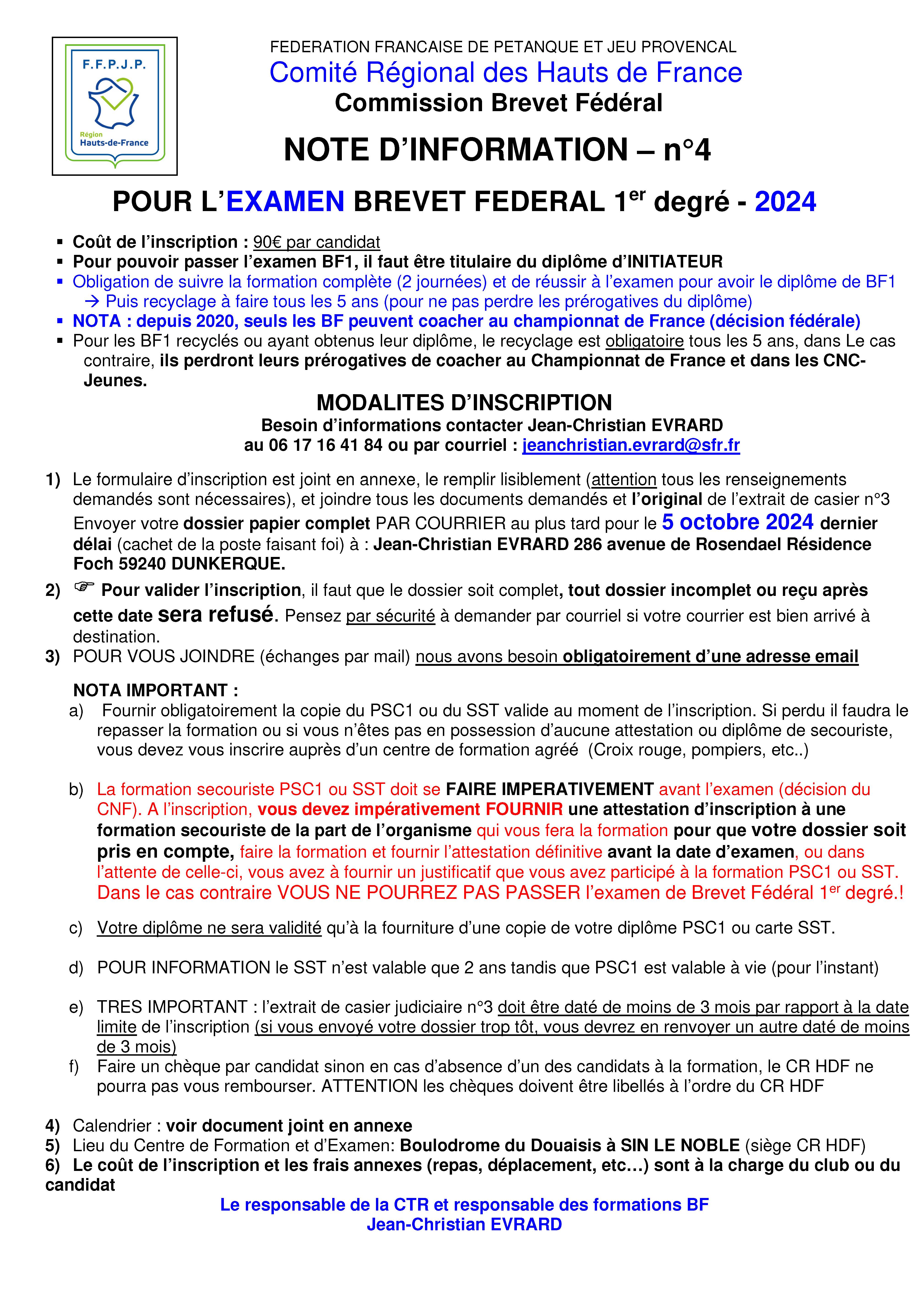 Notes d'Informations pour le Recyclage et l'Examen du Tronc Commun (TC ...